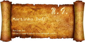 Martinko Ivó névjegykártya